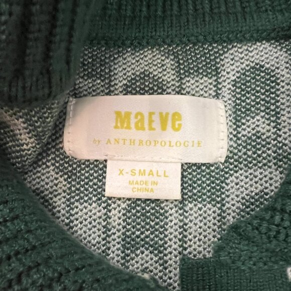 ⭐️HP!⭐️ANTHROPOLOGIE- Maeve Collared
 Cropped Cardigan Sweater, MCM Pattern, XS - Picture 7 of 9